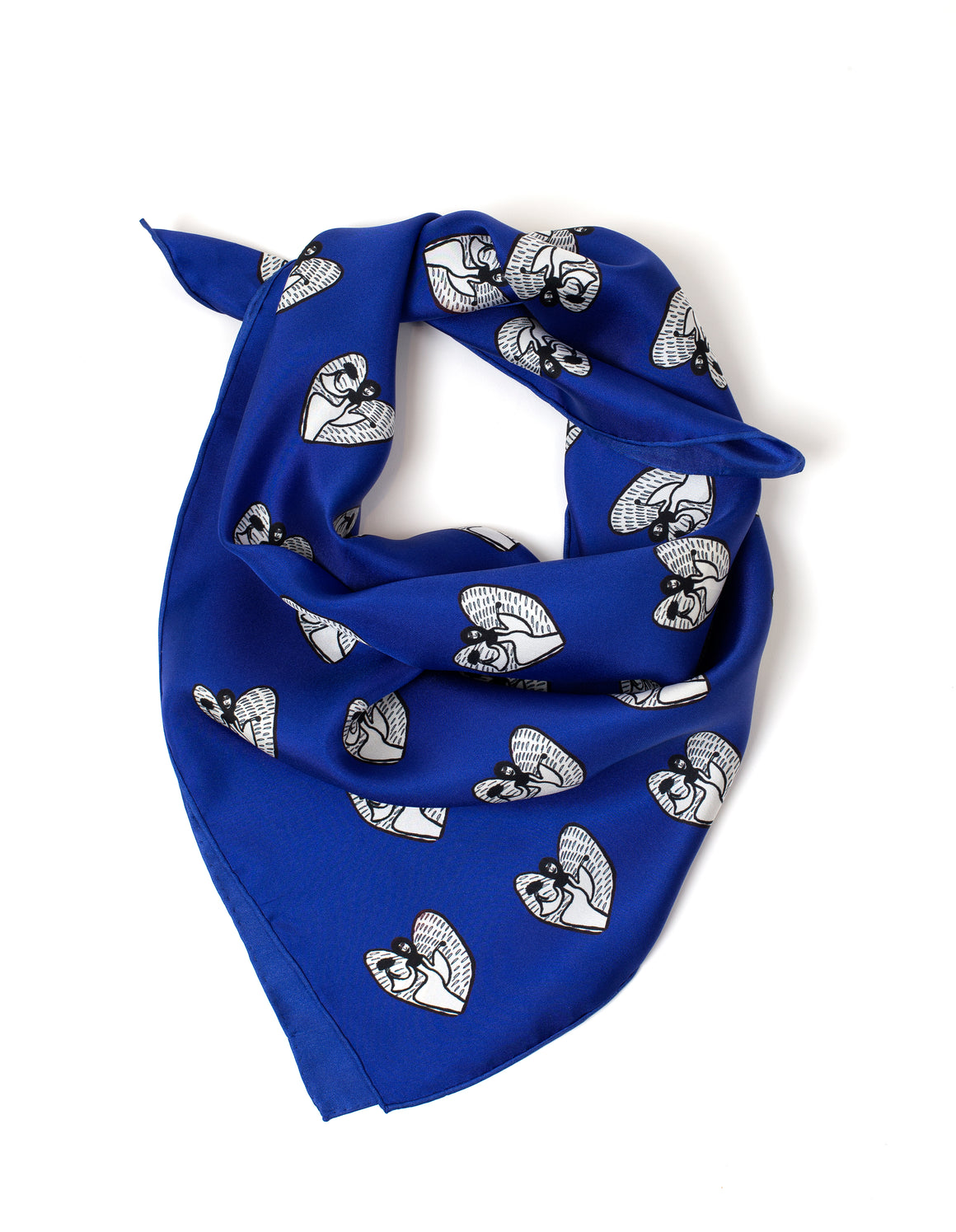 Gaelitrea the Inner Guidance Angel square silk scarf sapphire blue
