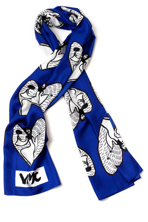 Gaelitrea the Inner Guidance Angel long silk scarf sapphire blue (Collection Number One)